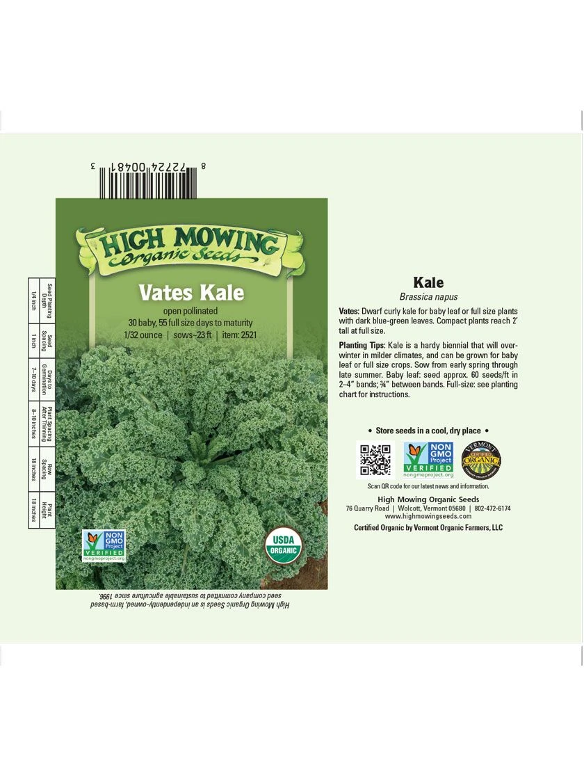 Vates Kale Organic Seeds - Image 2