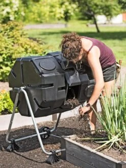 Dual Batch Compost Tumbler With Wheels