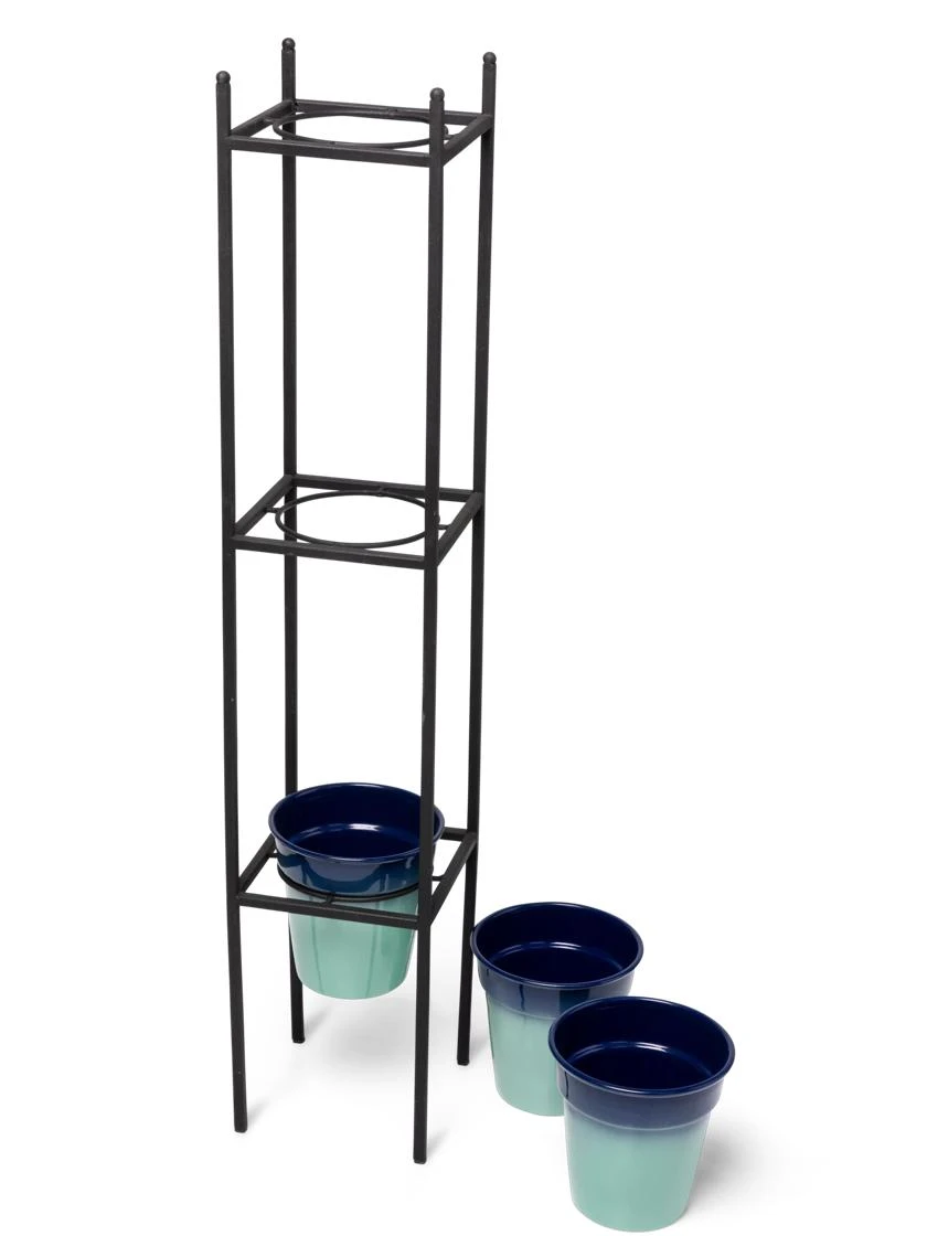 Steel Vertical Plant Stand With Metal Pots - Image 3