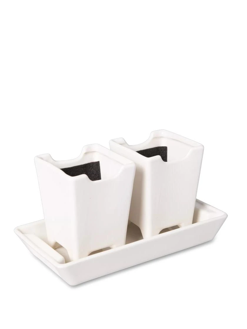 Stoneware Self-Watering Windowsill Planters, Set Of 2 - Image 4